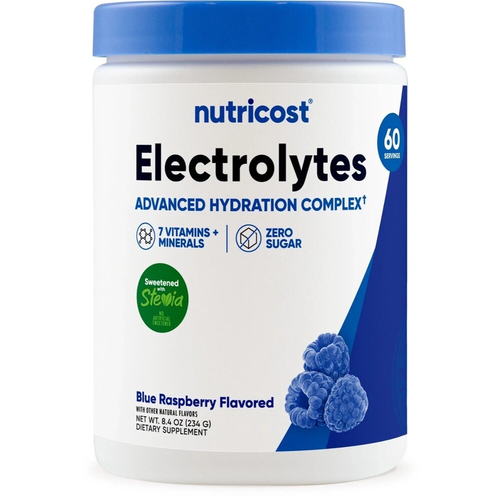 Nutricost Electrolyte Complex Hydration Powder (60 Servings, Blue Raspberry)